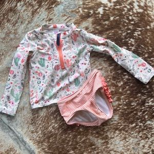 RuffleButt swim Rashguard and bottoms 3T